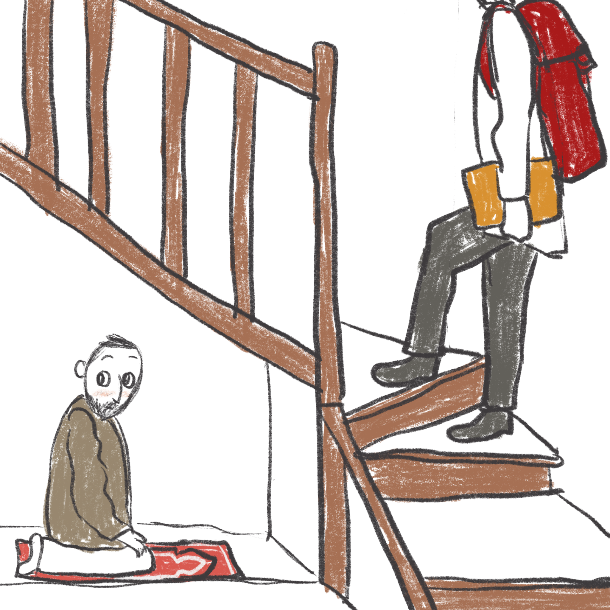 muslim man praying in a pubic place