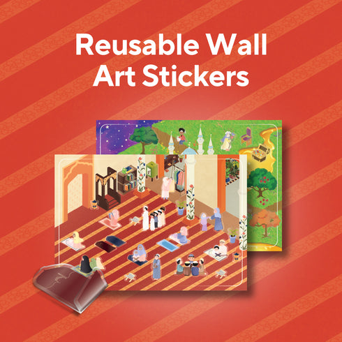 TAKVA Reusable Wall Art Stickers - Peel, Stick, and Re-stick Again!