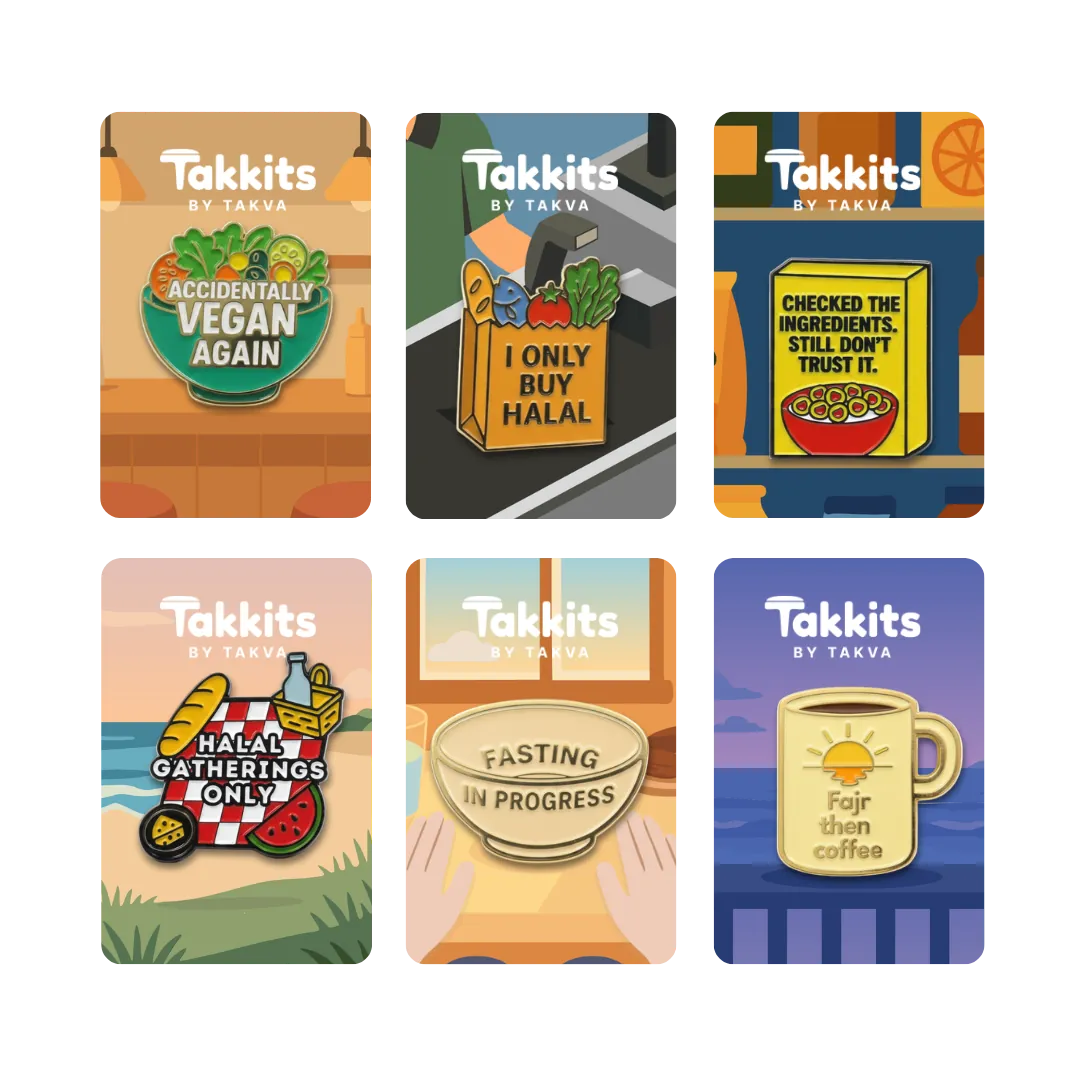 Pin Enamel Gaya Hidup Halal TAKKITS | Lencana Pin Islamik | Hadiah Muslim