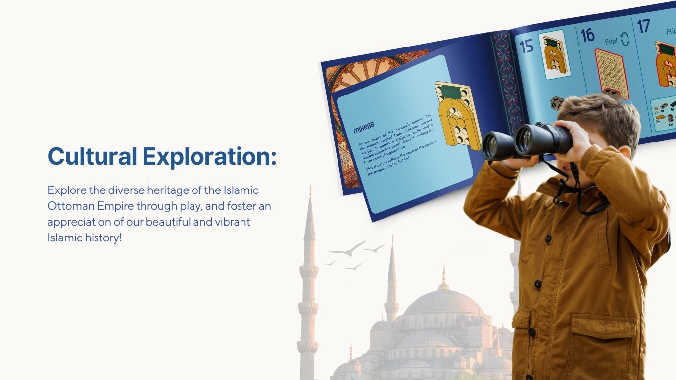 Educational guidebook included with Blue Mosque Build & Learn Blocks โ explore Ottoman heritage and Islamic architecture.