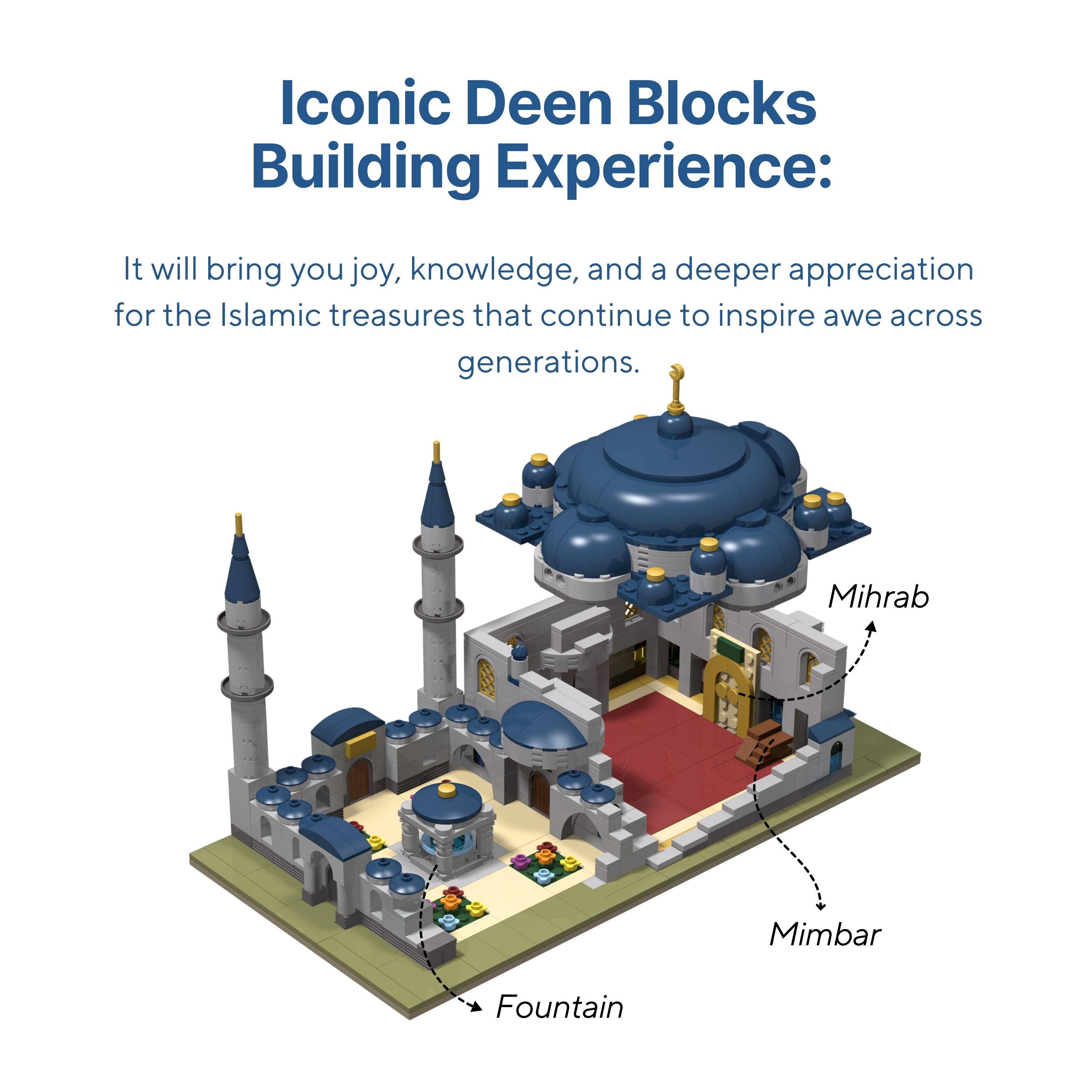 Blue Mosque Build & Learn block interior details.