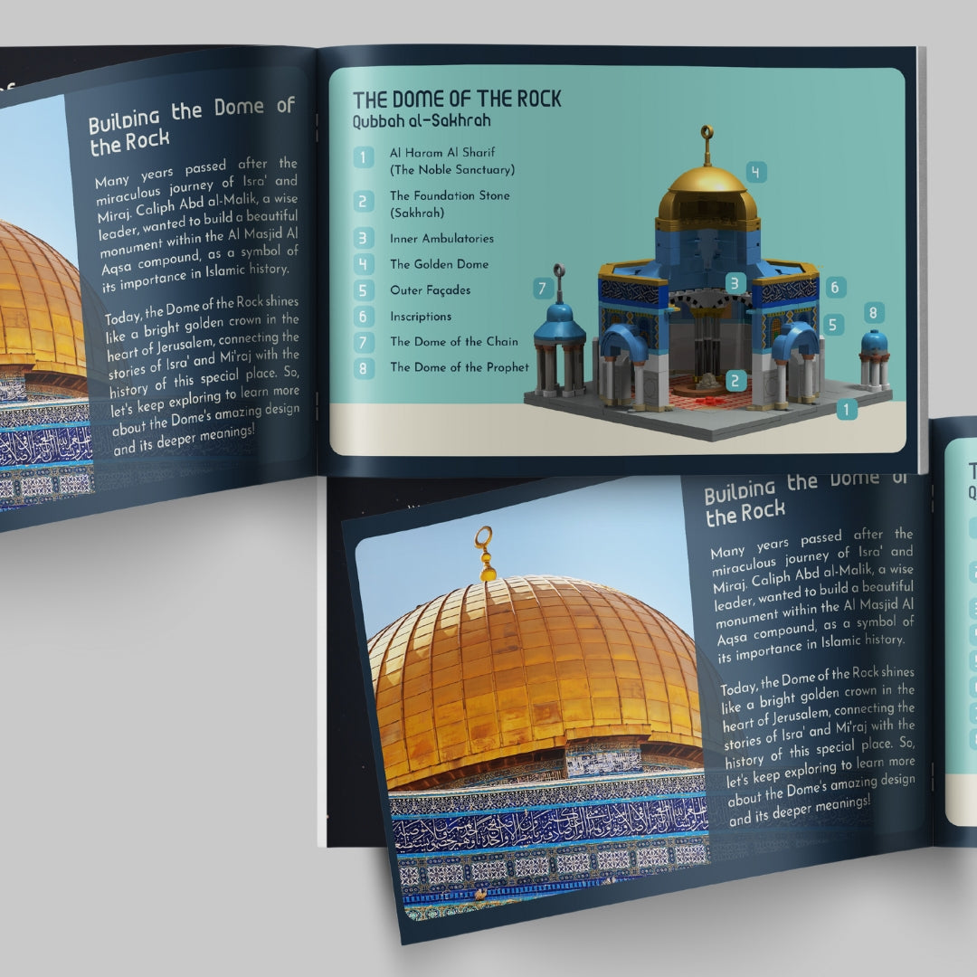 Dome of the Rock block toy guidebook teaching Islamic history and architecture