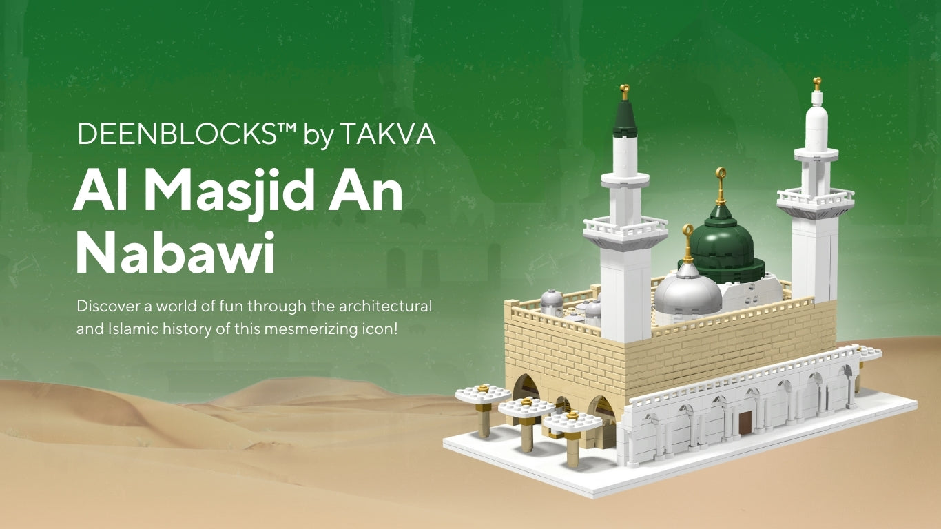 Al Masjid An Nabawi Build & Learn Block set — Islamic landmark model of the Prophet’s Mosque with domes and minarets.