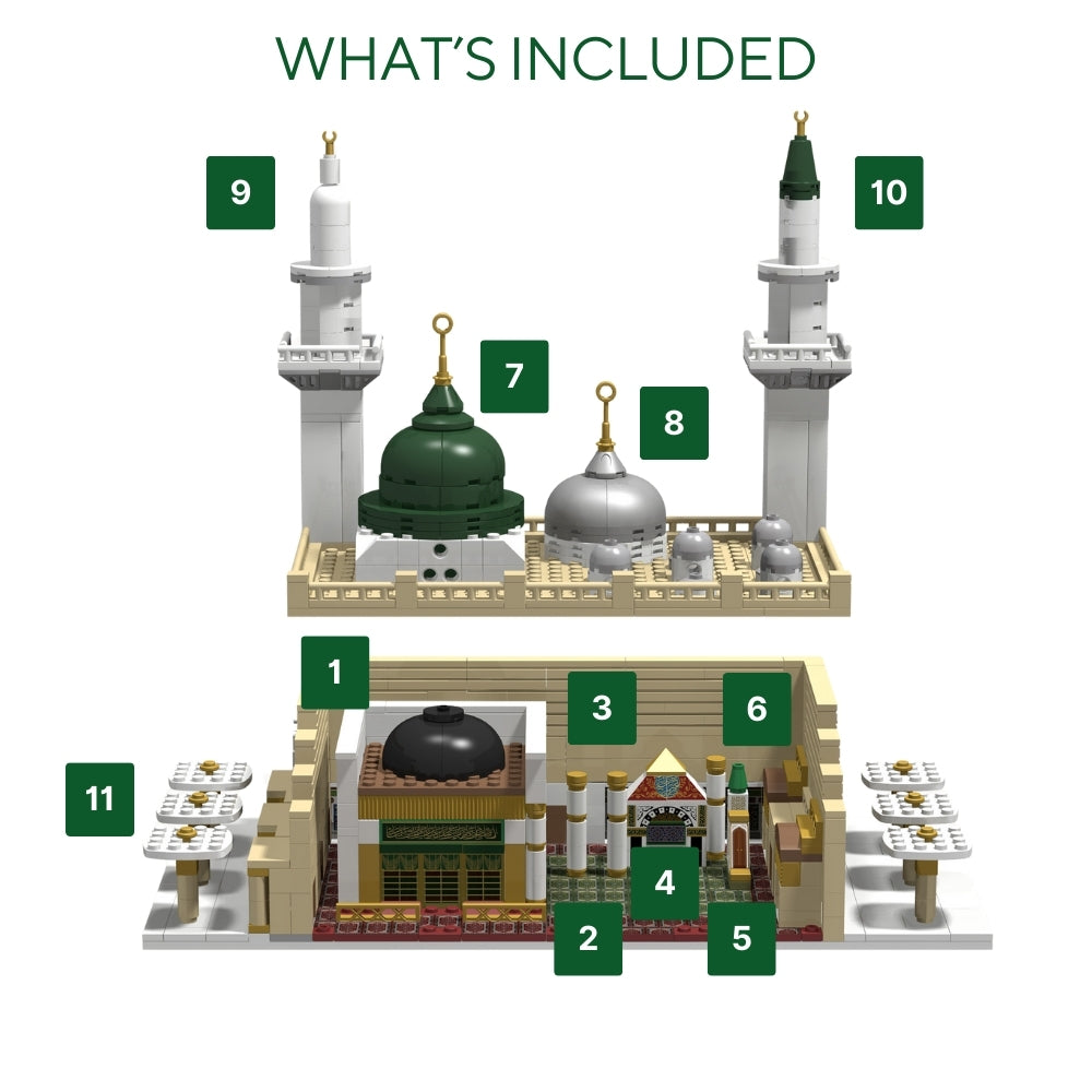 Prophet’s Mosque Build & Learn guide close-up.
