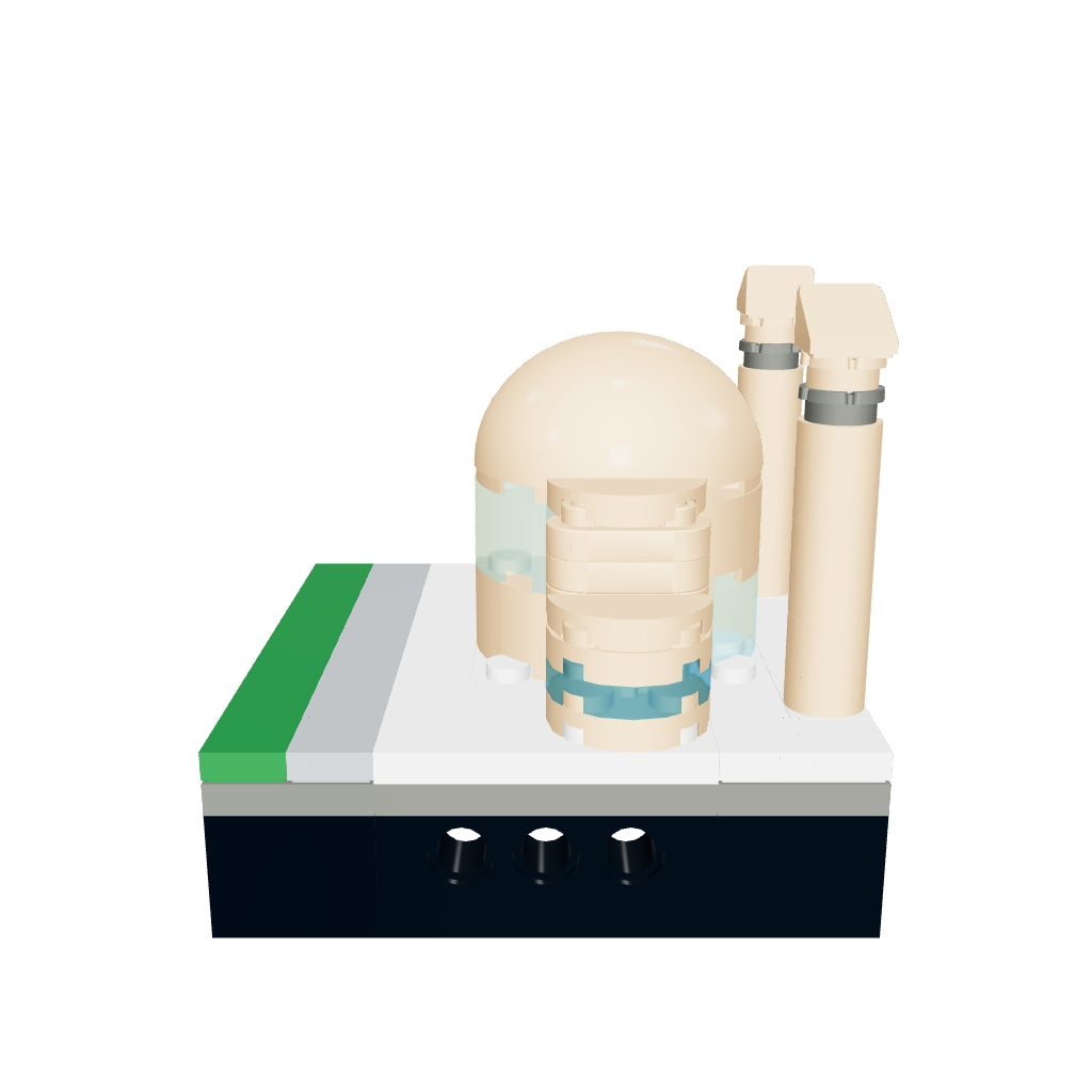 Rotatable 3D view of the TAKVA Mini of Kölner Zentralmoschee, a small desk collectible you can turn to see from every side
