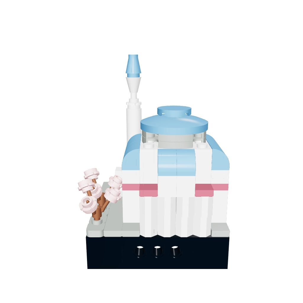 Rotatable 3D view of the TAKVA Mini of Tokyo Camii in Shibuya, a small desk collectible you can turn to see from every side