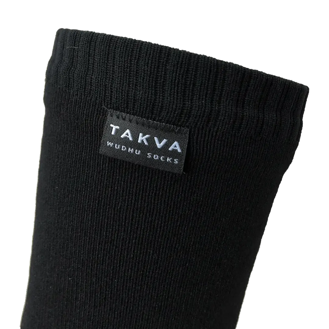 Side view of TAKVA Wudhu Socks showing waterproof fabric texture