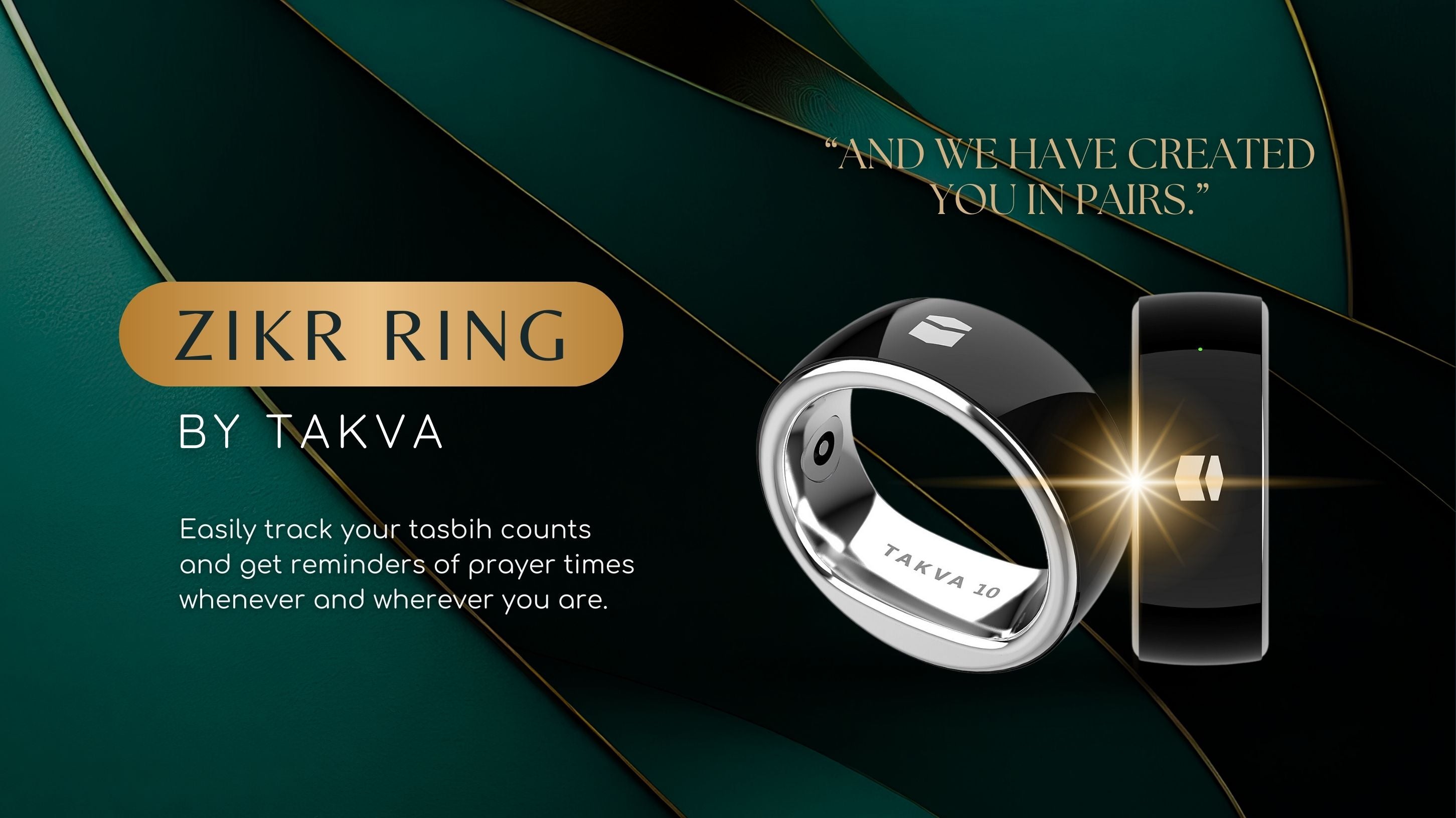 TAKVA Zikr Ring smart tasbih counter and prayer reminder