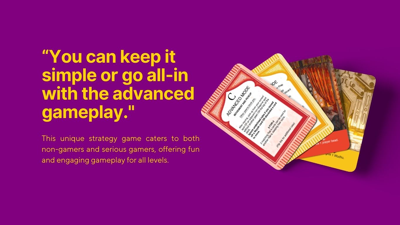Usolli strategy board game cards showing advanced mode options