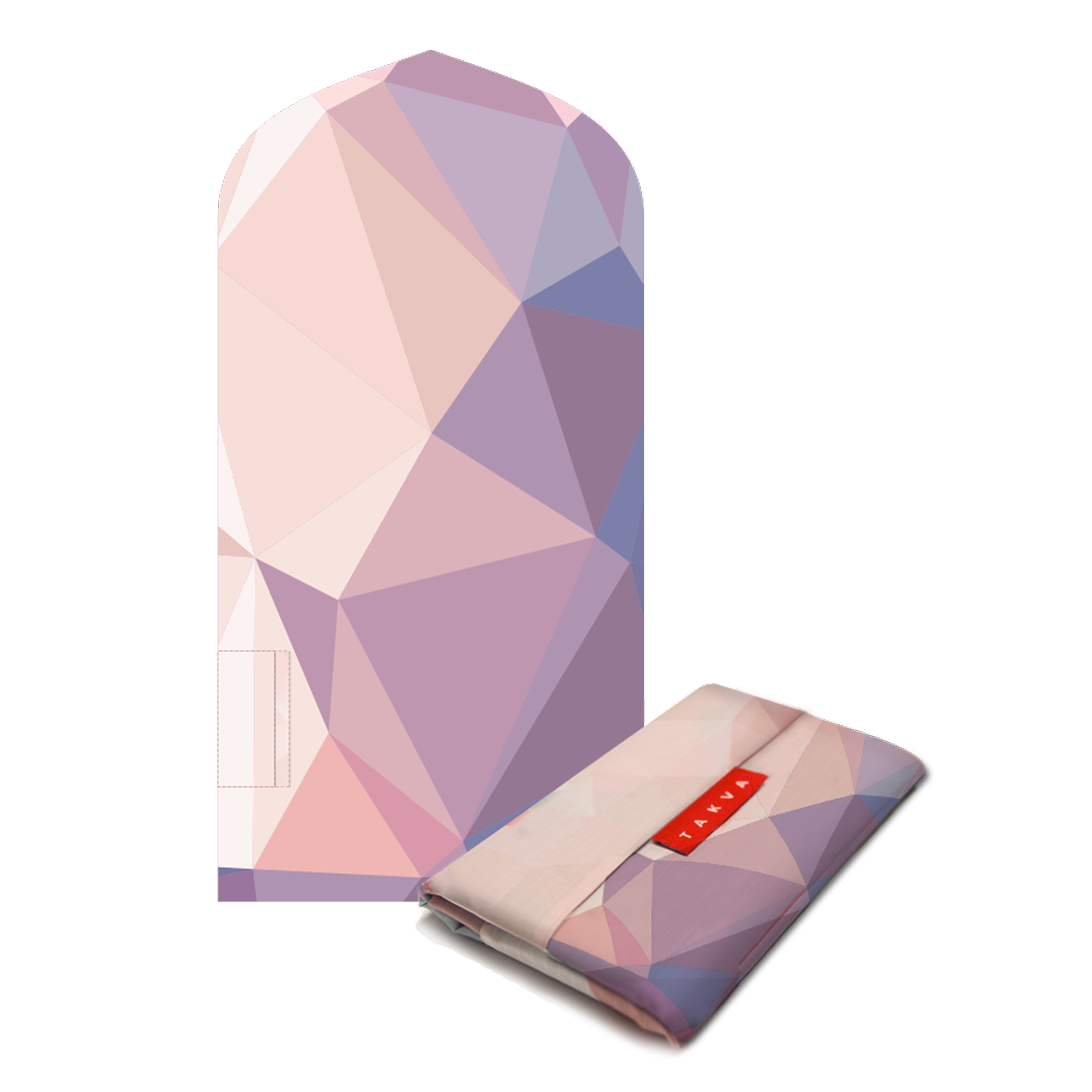 islamic portable waterproof pocket sejadah muslim prayer mat pink geometric design