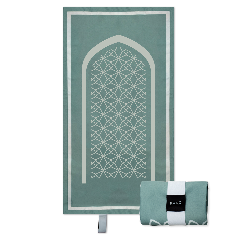 BAHA portable green pocket travel waterproof foldable islamic prayer mat/rug for muslims