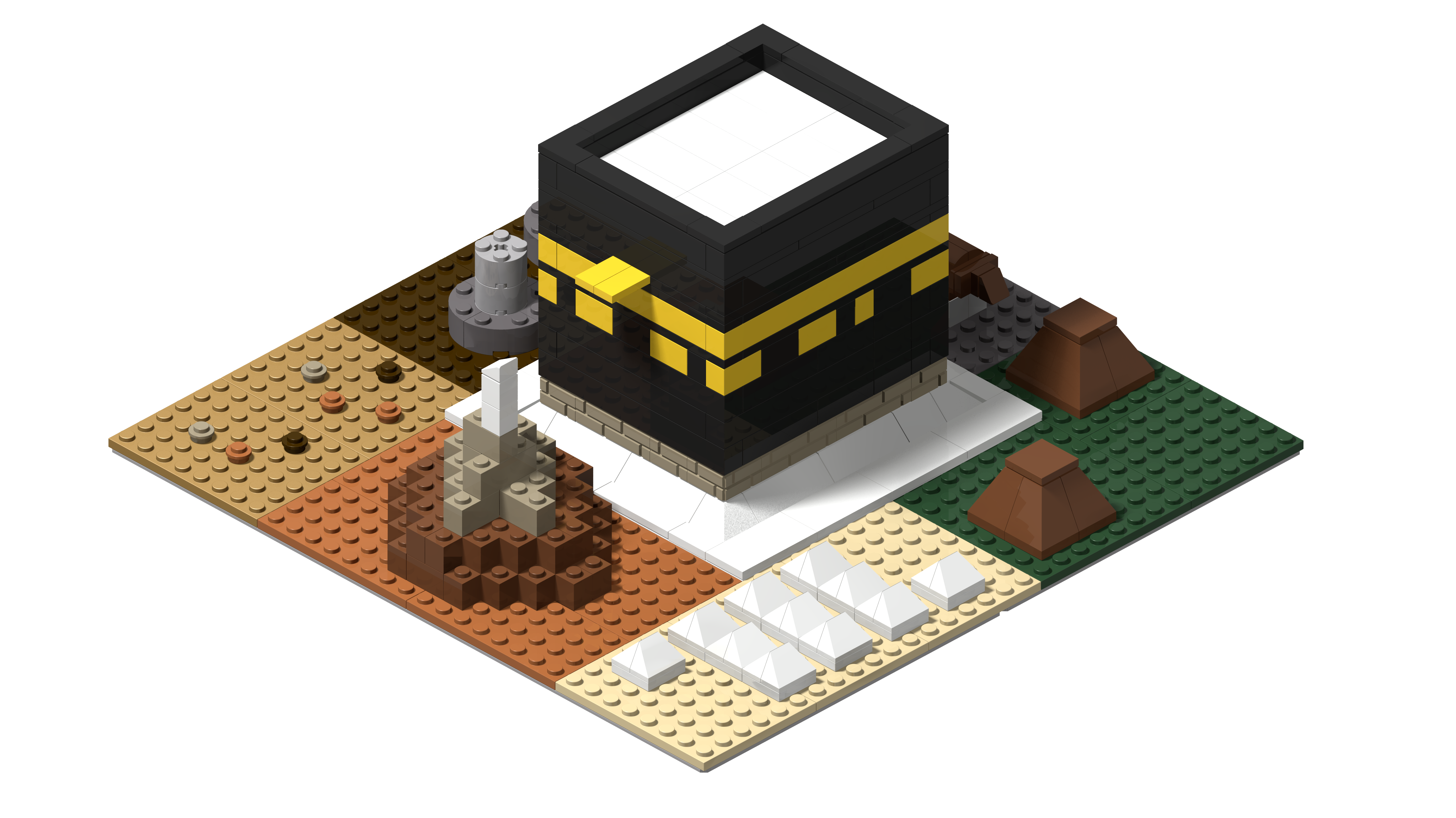 hajj pilgrimage to Makkah miniature model building bricks Muslim kids toy educational Islamic lego toys for children