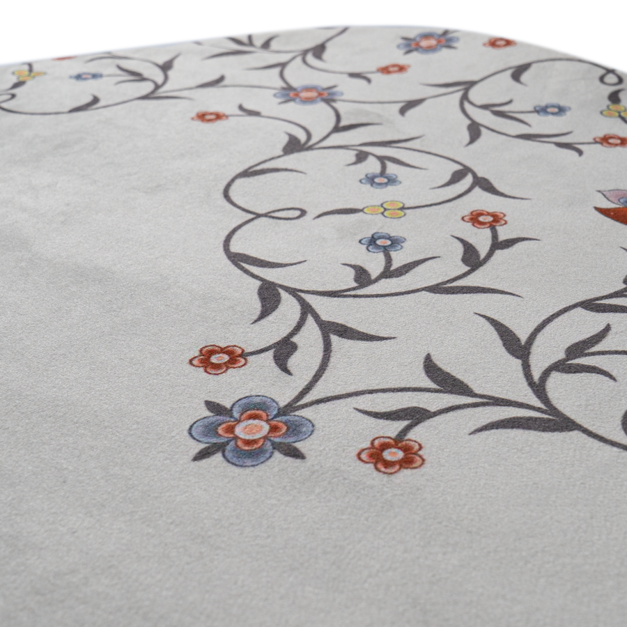 royal islamic indoor sejadah muslim prayer mat memory foam pedded velvet soft white floral design