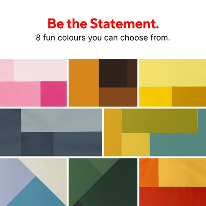 SalahTag color swatches for water resistant portable prayer mats in 8 fun colours