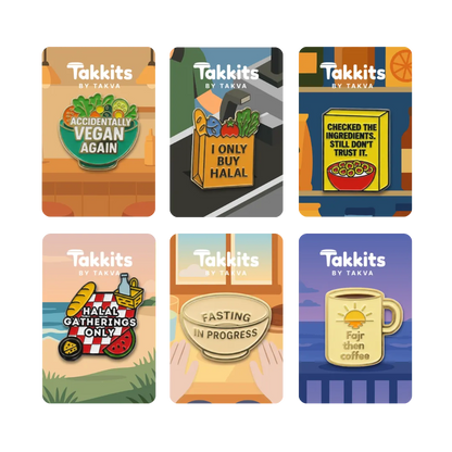 Pin Enamel Gaya Hidup Halal TAKKITS | Lencana Pin Islamik | Hadiah Muslim