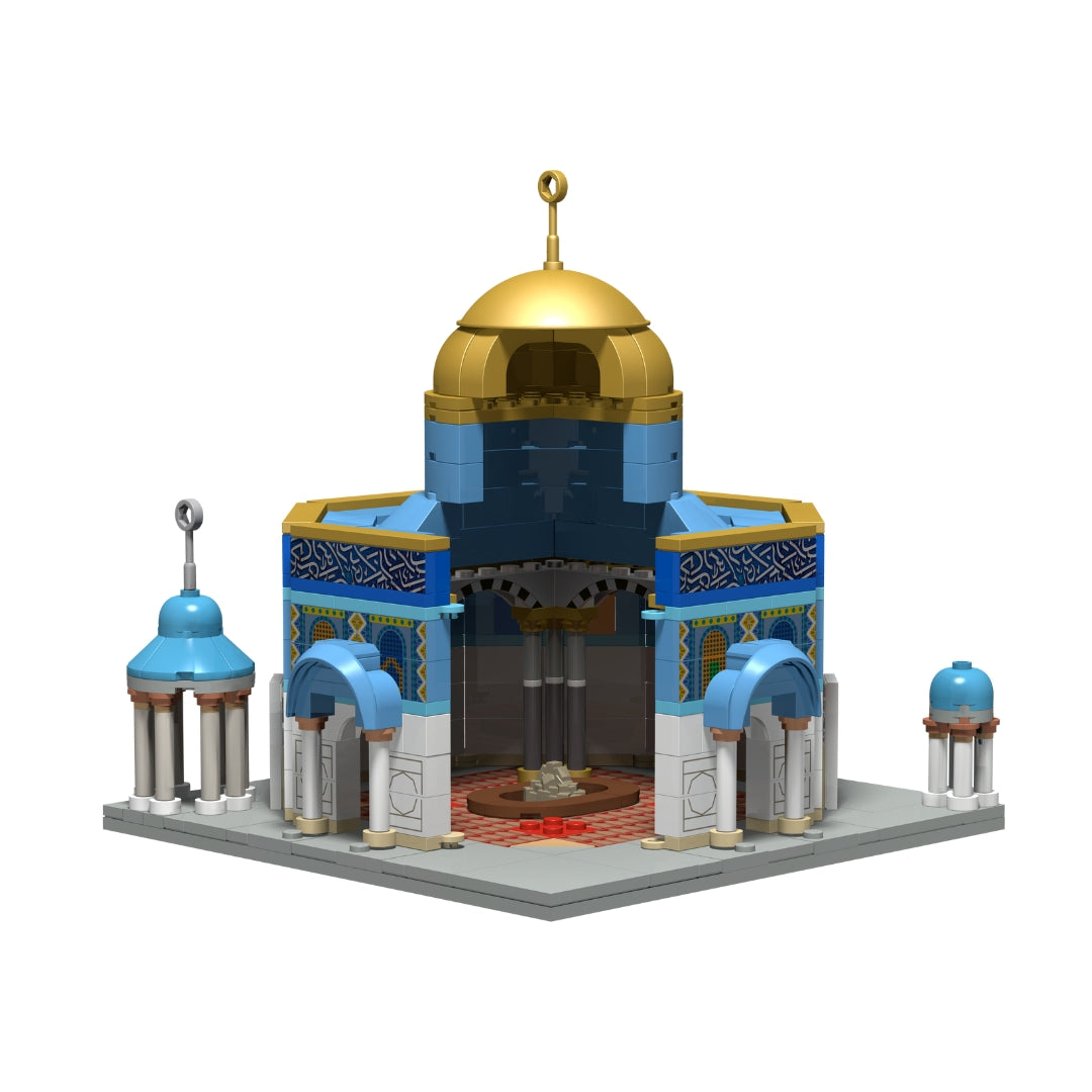 Interior detail of Dome of the Rock building blocks foundation stone
