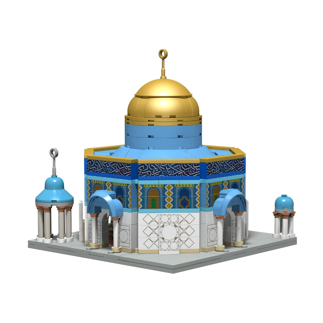 Dome of the Rock building blocks toy exterior view with golden dome