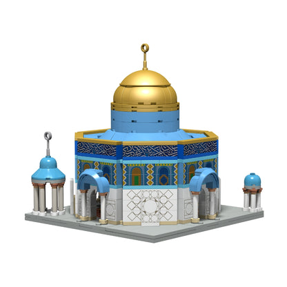 Dome of the Rock building blocks toy exterior view with golden dome