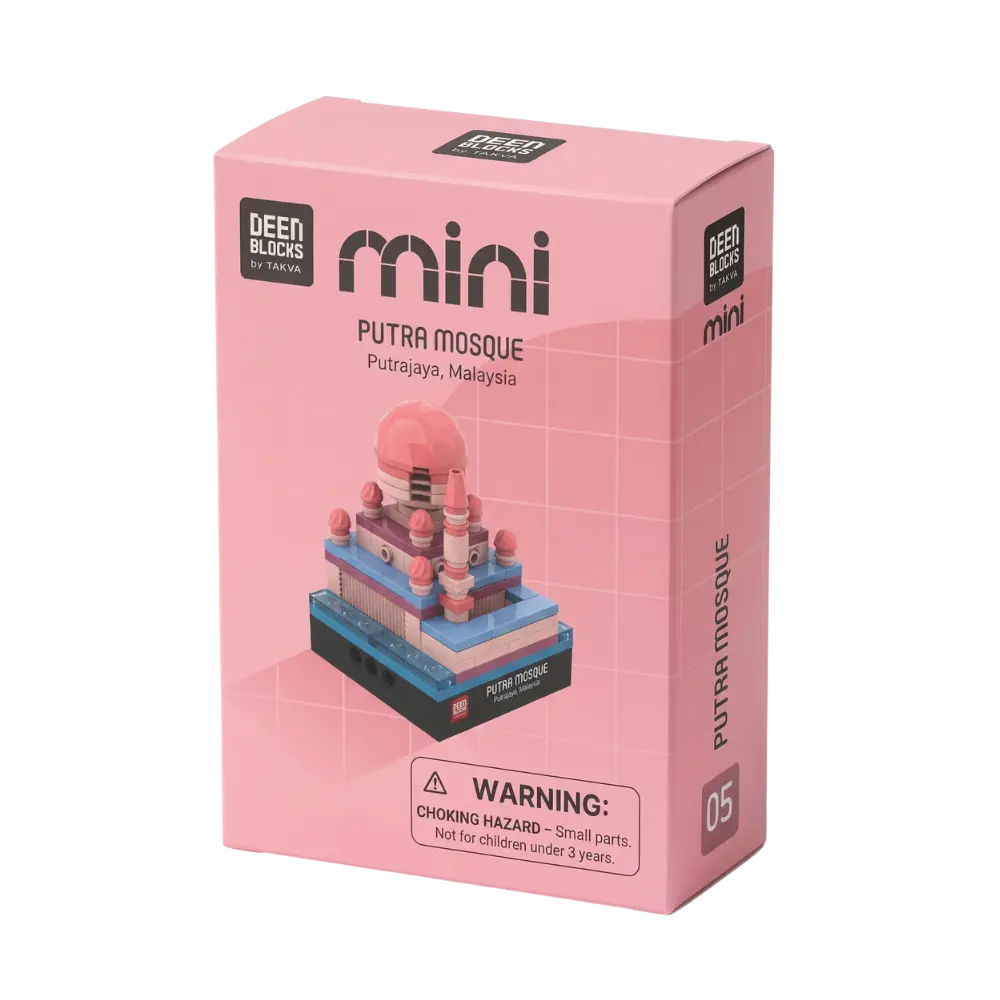 Gift-ready box for the TAKVA Mini of Masjid Putra in Putrajaya, with the Mini logo and the model shown on the front