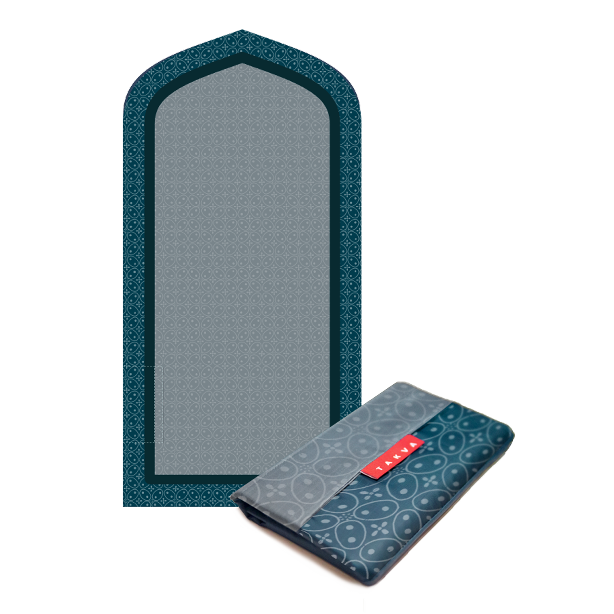 islamic portable waterproof pocket sejadah muslim prayer mat blue