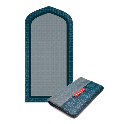islamic portable waterproof pocket sejadah muslim prayer mat blue