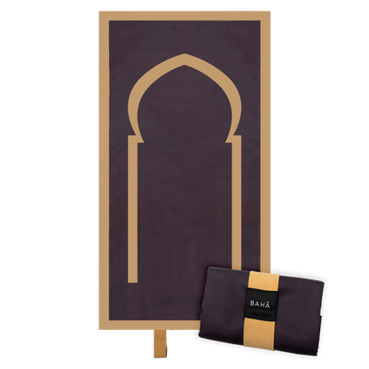 BAHA portable black pocket travel waterproof foldable islamic prayer mat/rug for muslims