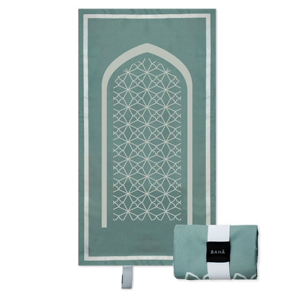 BAHA portable green pocket travel waterproof foldable islamic prayer mat/rug for muslims