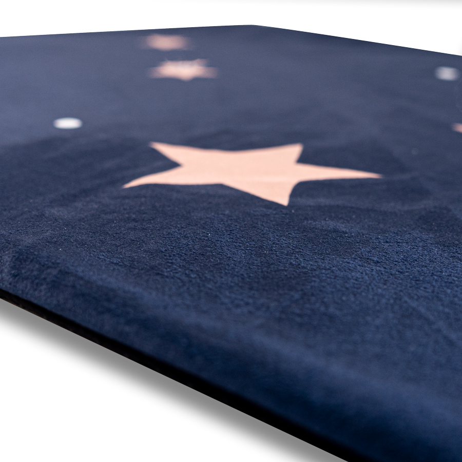 blue cosmos rocket moon indoor pedded sejadah for kids my first prayer mat