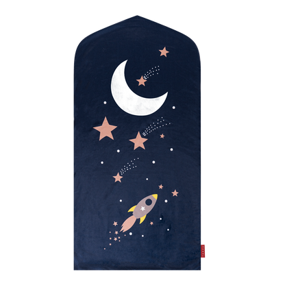 blue cosmos rocket moon indoor pedded sejadah for kids my first prayer mat