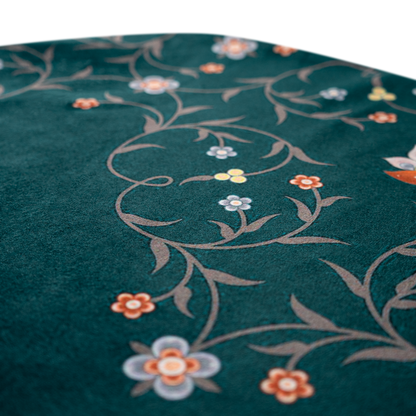 royal islamic indoor sejadah muslim prayer mat memory foam pedded velvet soft emerald green floral design