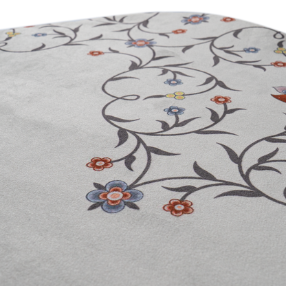 royal islamic indoor sejadah muslim prayer mat memory foam pedded velvet soft white floral design