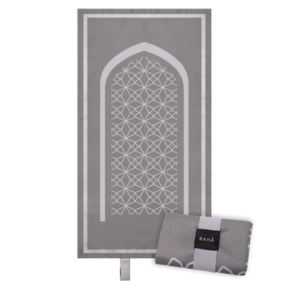 BAHA portable gray pocket travel waterproof foldable islamic prayer mat/rug for muslims on the ground